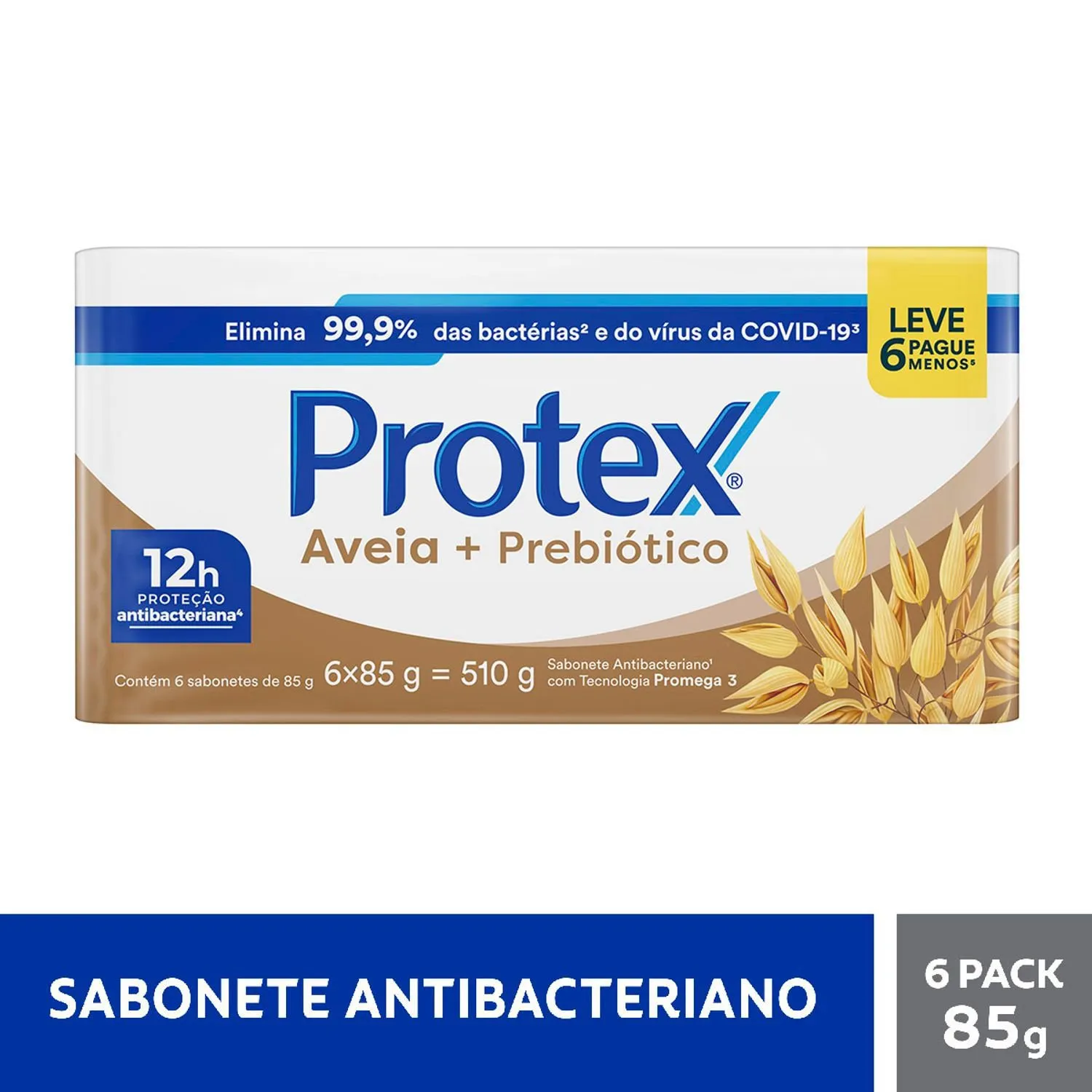 Sabonete em Barra Protex Aveia + Prebiótico 85g 6 Unidades