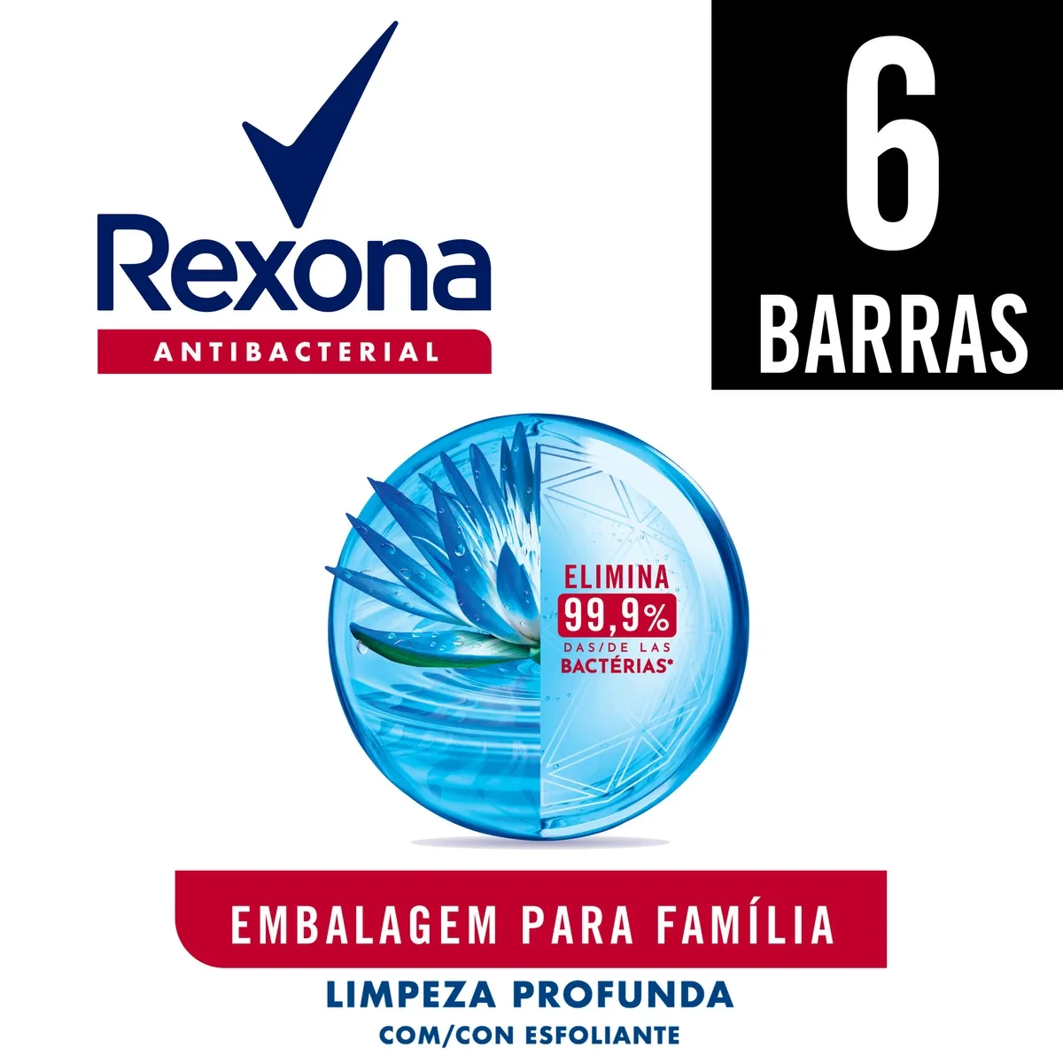 Sabonete em Barra Rexona Antibacterial Limpeza Profunda 84g 6 barras