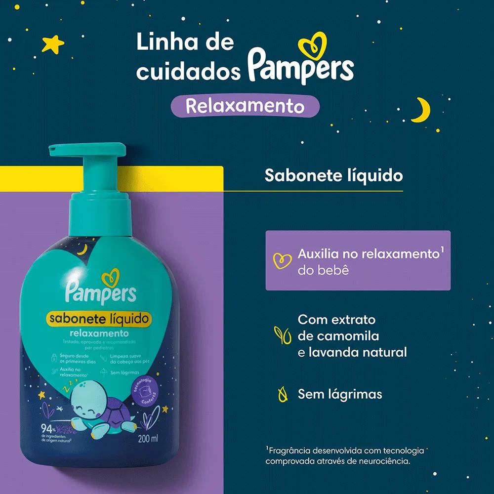Sabonete Infantil Líquido Pampers Relaxamento 200ml Pump — foto 3