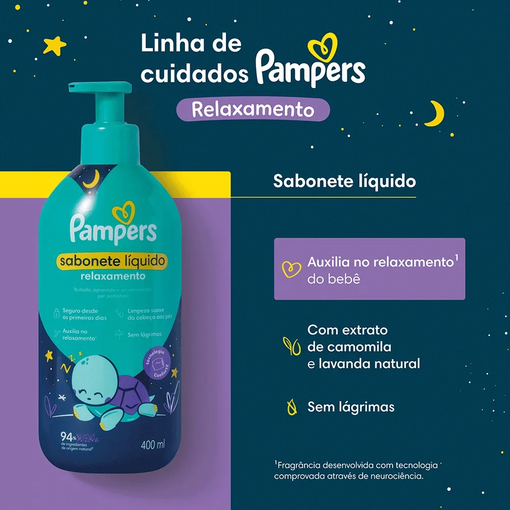 Sabonete Infantil Líquido Pampers Relaxamento 400ml Pump — foto 3