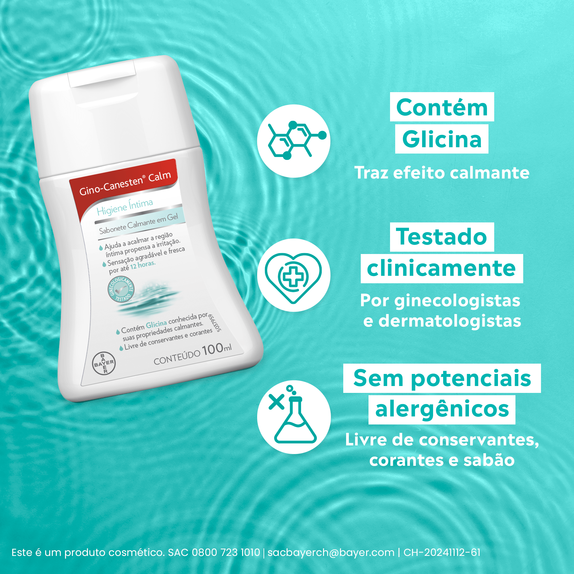 Sabonete Íntimo Gino-Canesten Calm Gel 100ml — foto 6