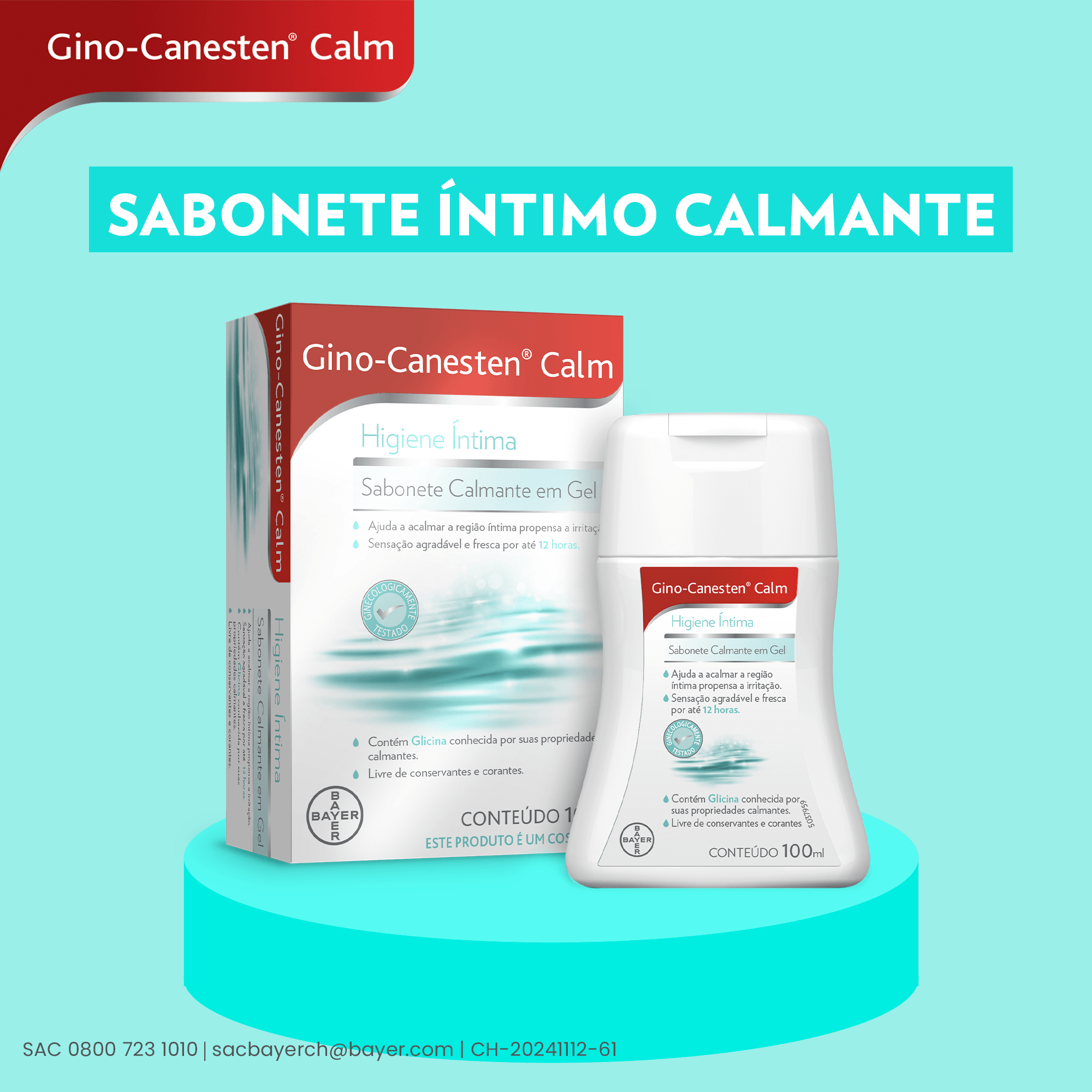 Sabonete Íntimo Gino-Canesten Calm Gel 100ml — foto 4