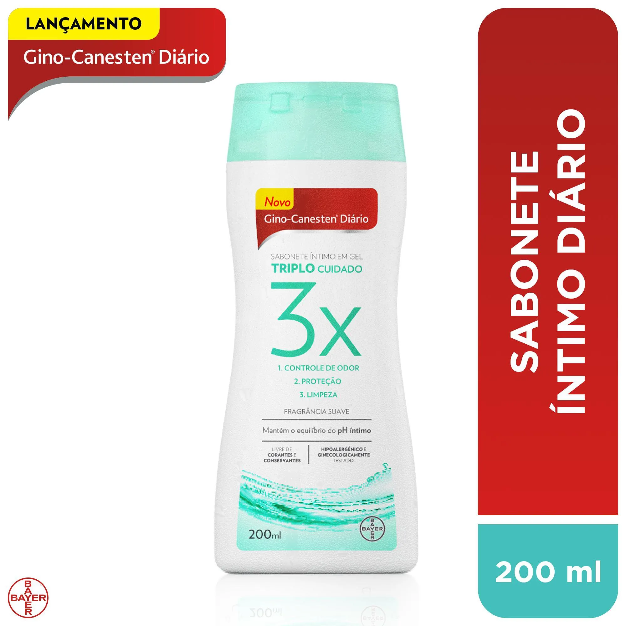 Sabonete Íntimo Gino Canesten Diário Triplo Cuidado Gel 200ml — foto 2