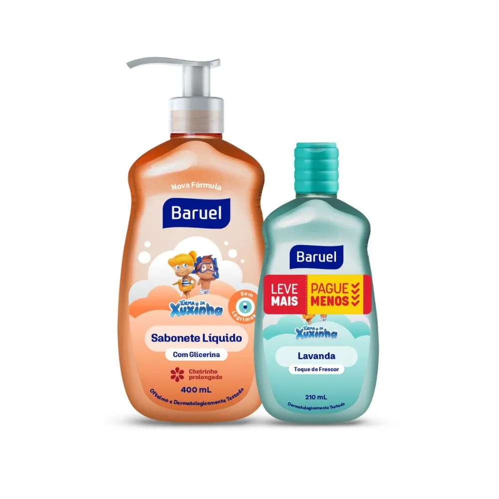 Sabonete liquido baruel Turma Da xuxinha 400ml + lavanda toque de Frescor 210ml