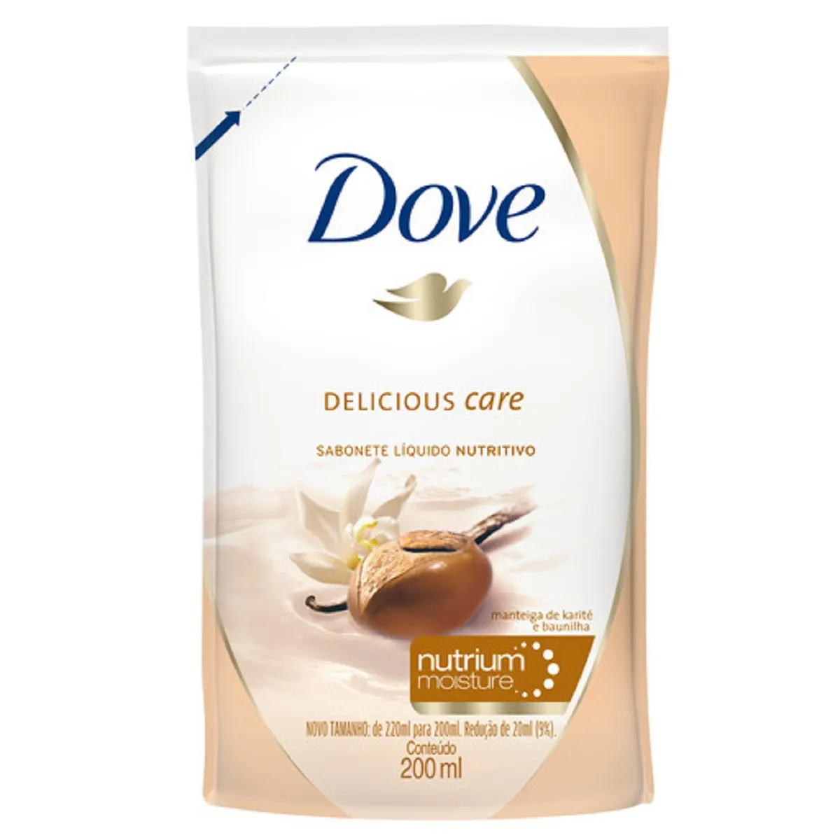Sabonete Líquido Dove Delicious Care Manteiga de Karité e Baunilha Refil 200ml