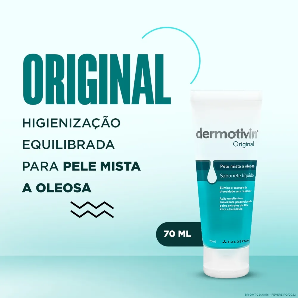 Sabonete Líquido Facial Dermotivin Original Peles Mistas e Oleosas 70ml — foto 2