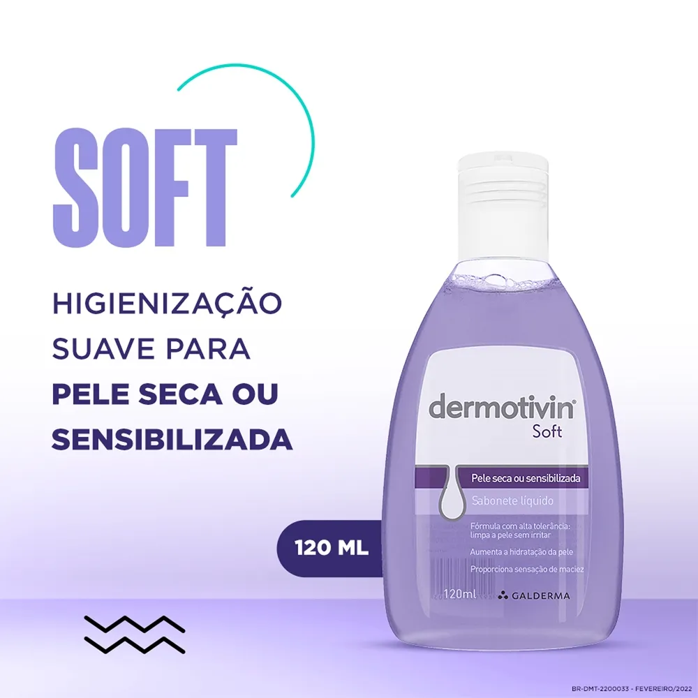 Sabonete Líquido Facial Dermotivin Soft Pele Seca ou Sensibilizada 120ml — foto 2
