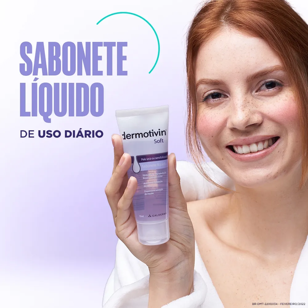 Sabonete Líquido Facial Dermotivin Soft Pele Seca ou Sensibilizada 70ml — foto 5