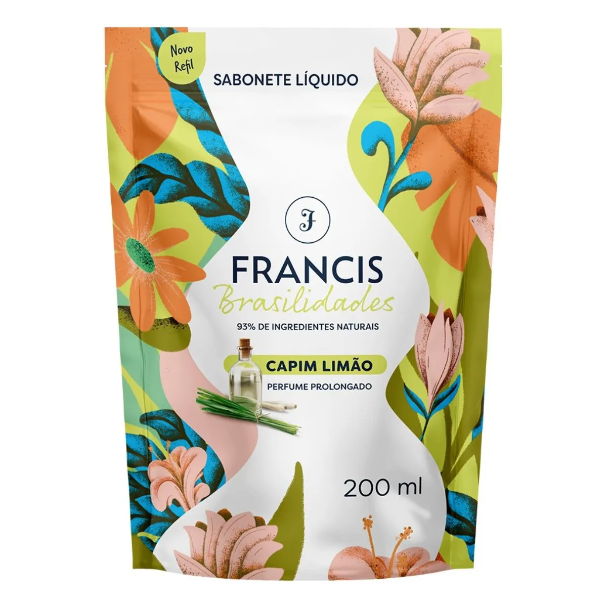 Sabonete Líquido Francis Brasilidades Capim-Limão Sachê 200ml