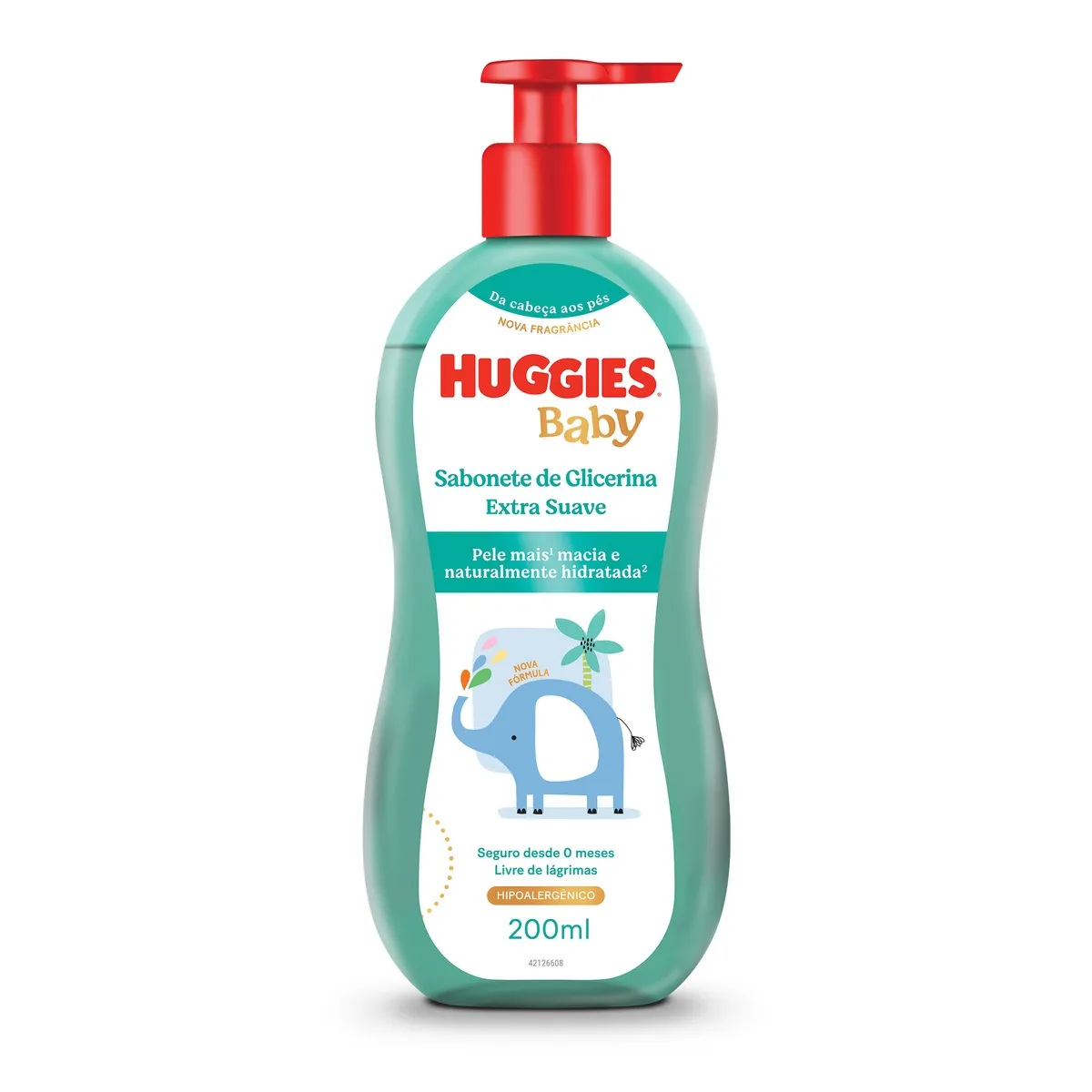 Sabonete Líquido Huggies Glicerina para Bebê Extra Suave 200ml