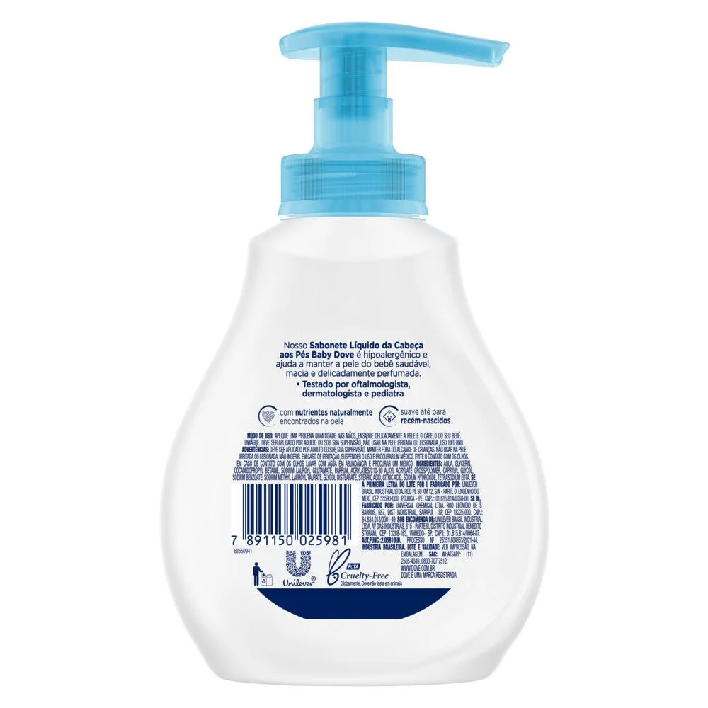 Sabonete Líquido Infantil Baby Dove Hidratação Enriquecida 200ml — foto 3