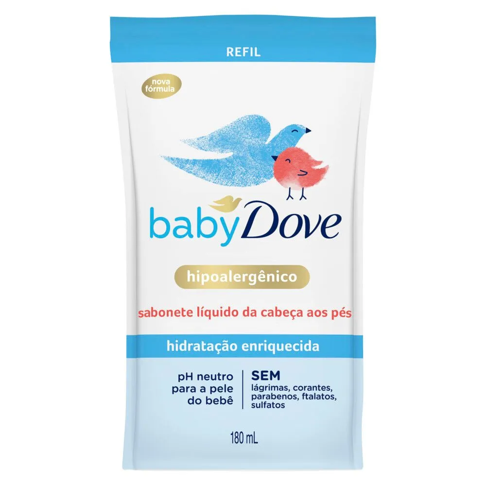 Sabonete Líquido Infantil Baby Dove Hidratação Enriquecida Refil 180ml — foto 2