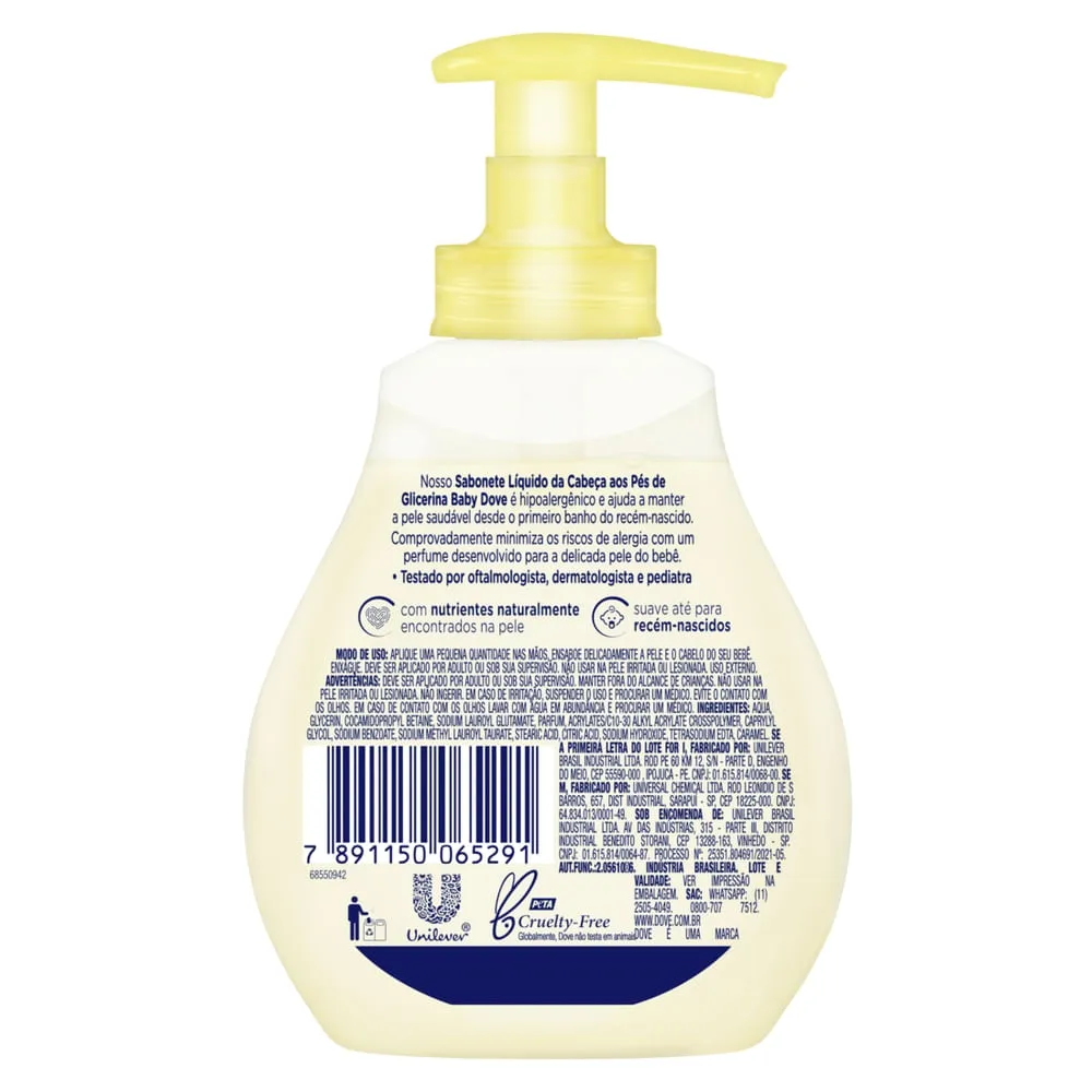 Sabonete Líquido Infantil Baby Dove Hidratação Glicerinada Recém-Nascido 200ml — foto 3