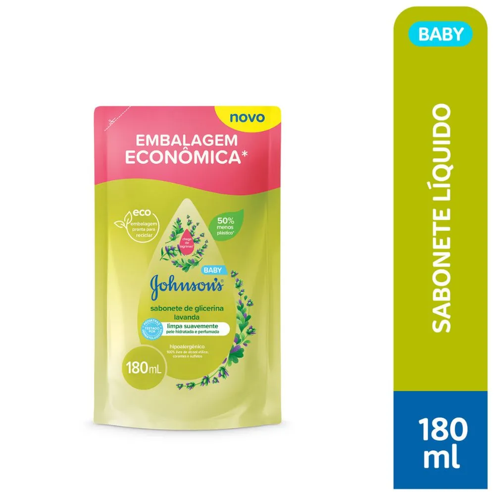Sabonete Líquido Infantil Johnson's Baby Glicerina Lavanda Refil 180ml — foto 2