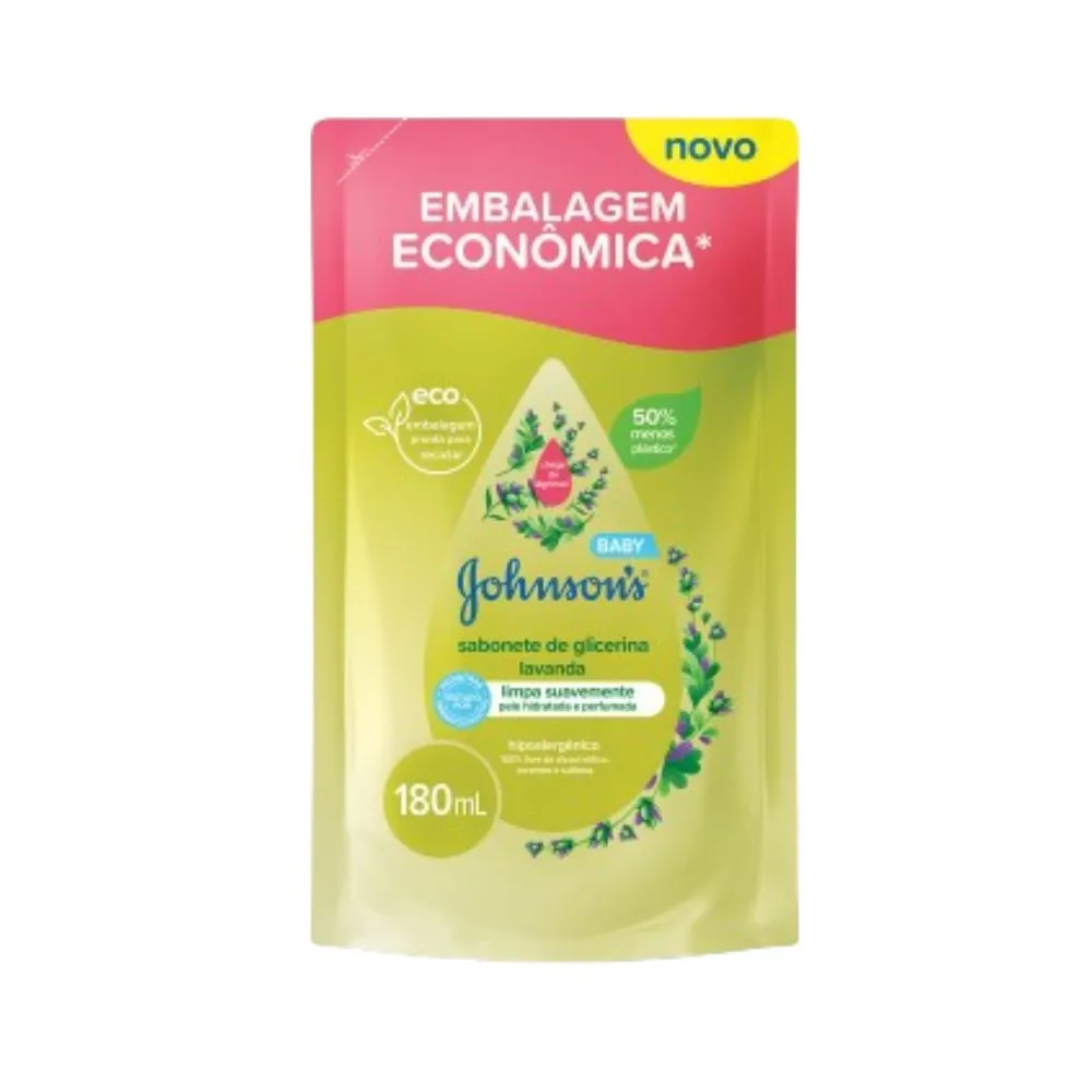 Sabonete Líquido Infantil Johnson's Baby Glicerina Lavanda Refil 180ml