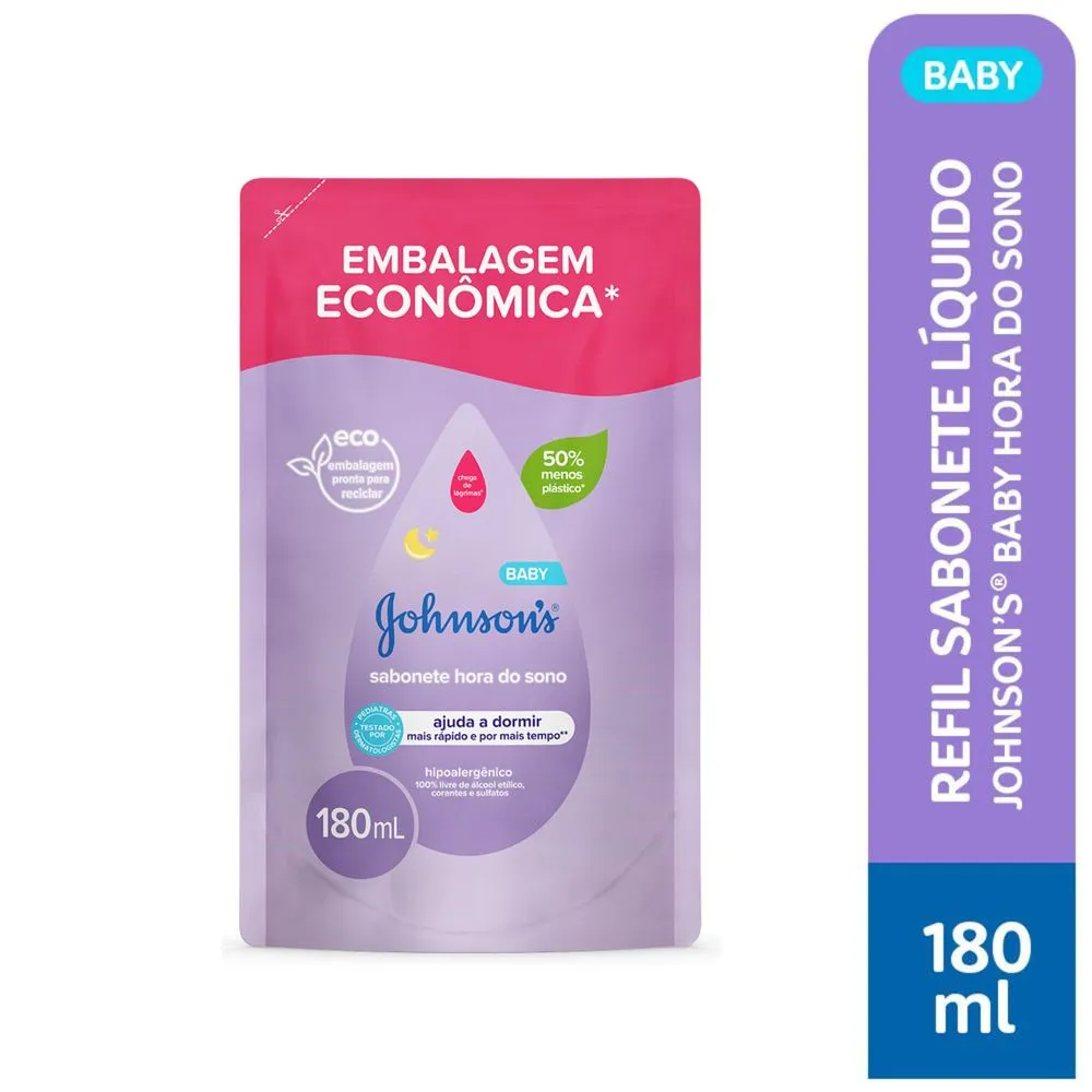 Sabonete Líquido Infantil Johnson's Baby Hora do Sono Refil 180ml