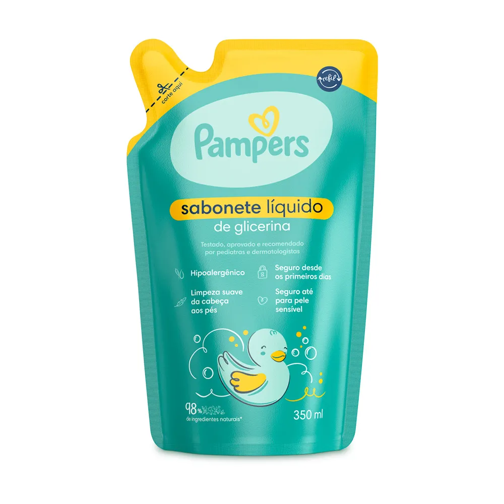 Sabonete Líquido Infantil Pampers Glicerina Refil 350ml