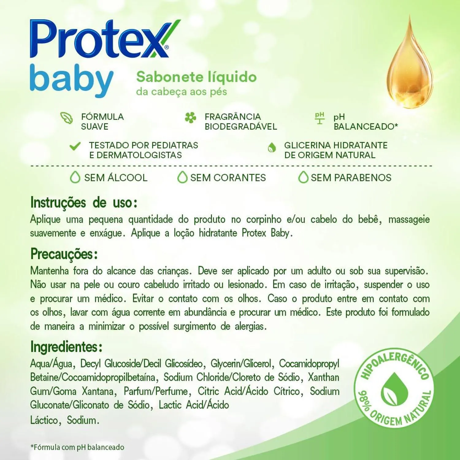 Sabonete Líquido Infantil Protex Baby Glicerina 400ml — foto 4