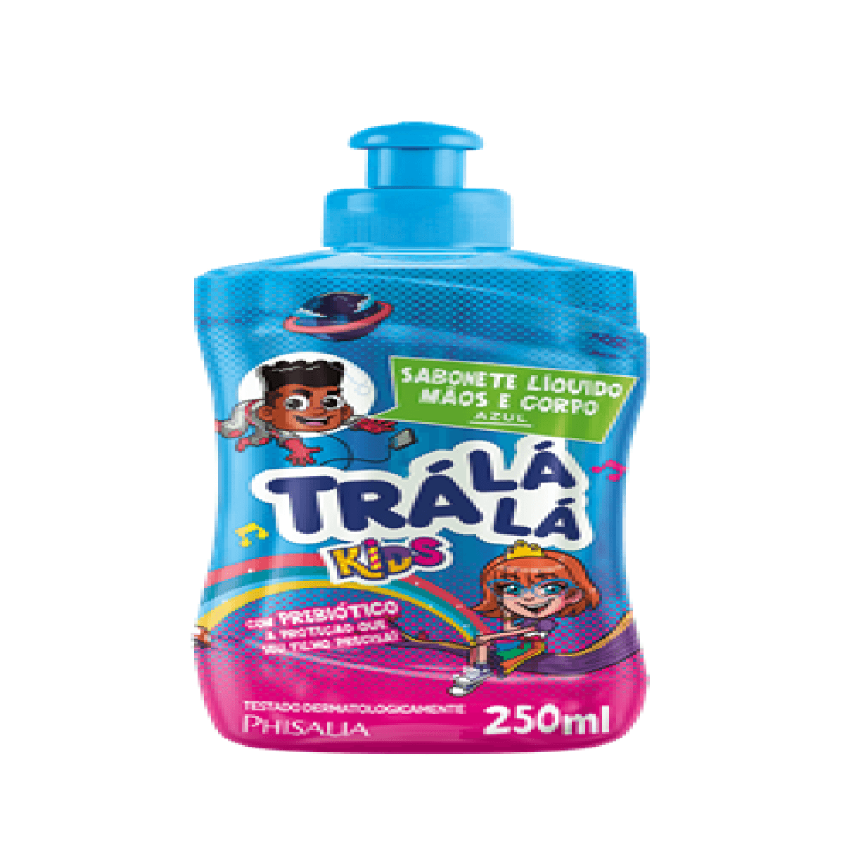 Sabonete Líquido Infantil Trá Lá Lá Kids Azul Mãos e Corpo 250ml