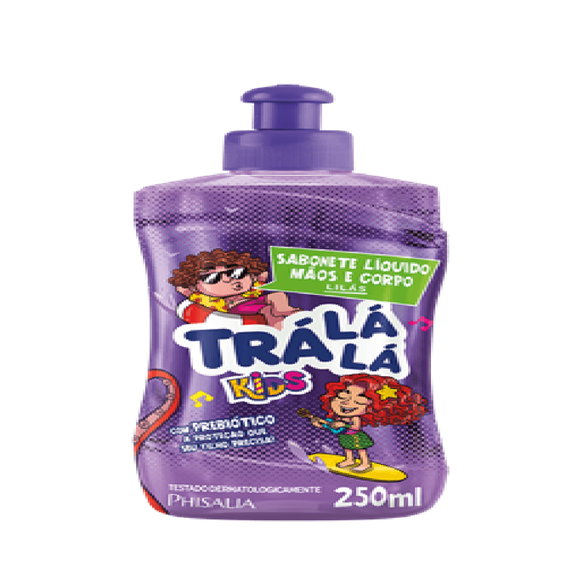 Sabonete Líquido Infantil Trá Lá Lá Kids Mãos e Corpo Lilás 250ml