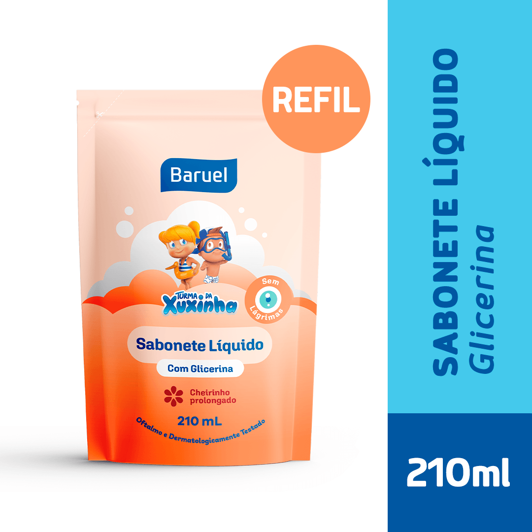 Sabonete Líquido Infantil Turma da Xuxinha Glicerina Refil 210ml