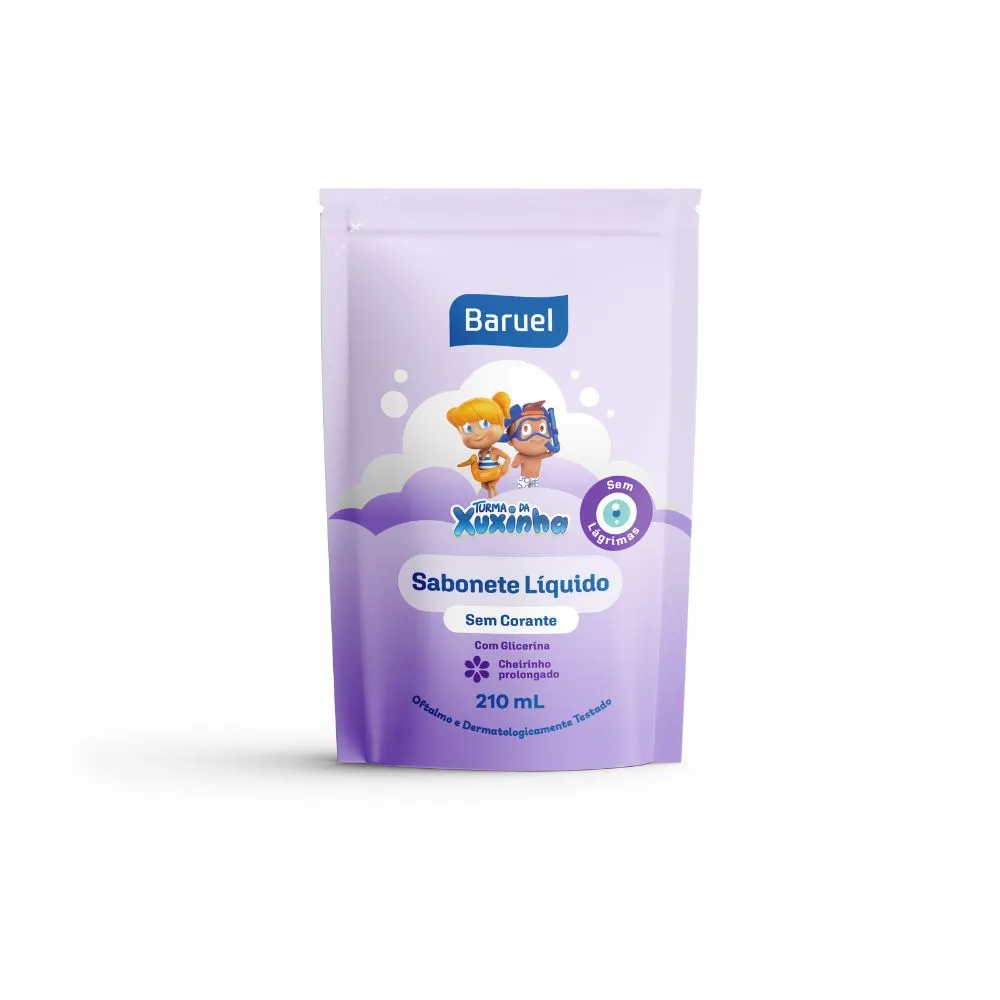 Sabonete Líquido Infantil Turma da Xuxinha Glicerina Sem Corante Pró Milk Refil 210ml