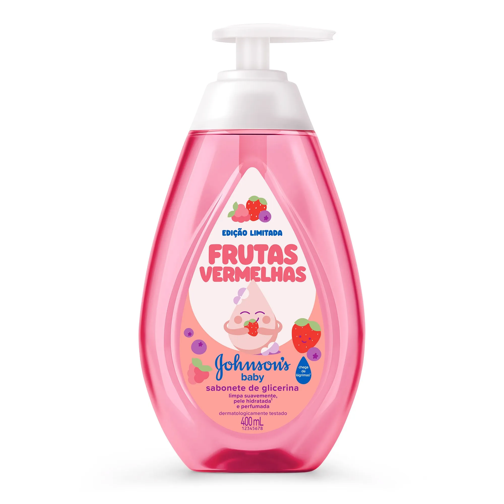 Sabonete Líquido Johnsons Baby De Glicerina Da Cabeça Aos Pés Frutas Vermelhas 400ml Edição Limitada