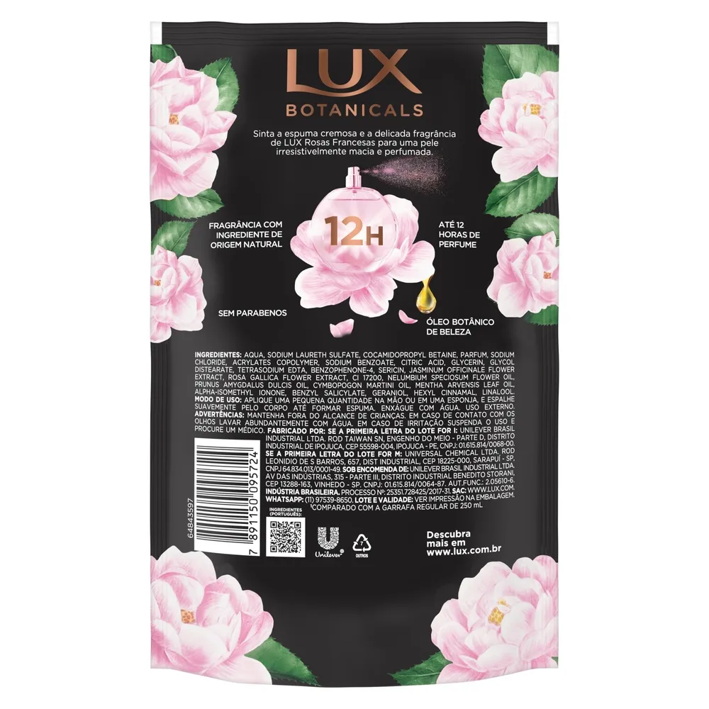 Sabonete Líquido Lux Botanicals Rosas Francesas Refil 900ml — foto 3