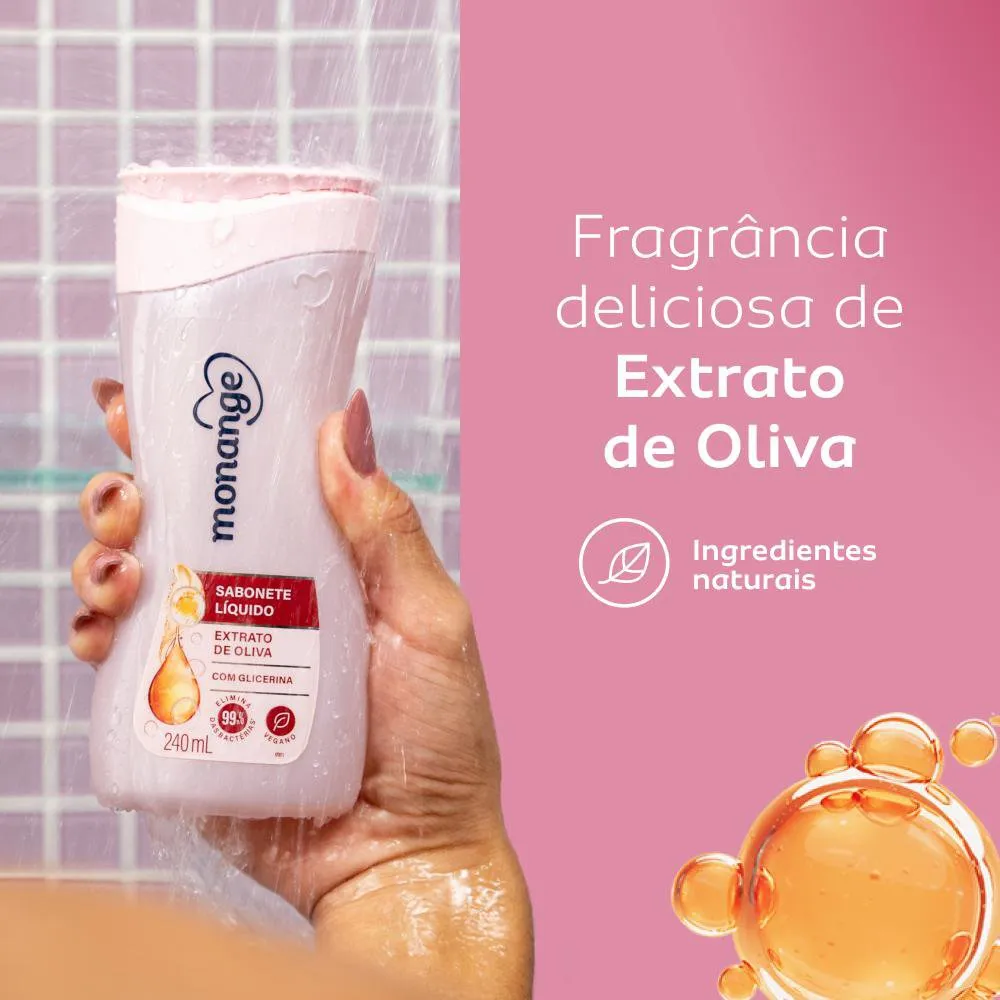 Sabonete Líquido Monange Extrato de Oliva 240ml — foto 3