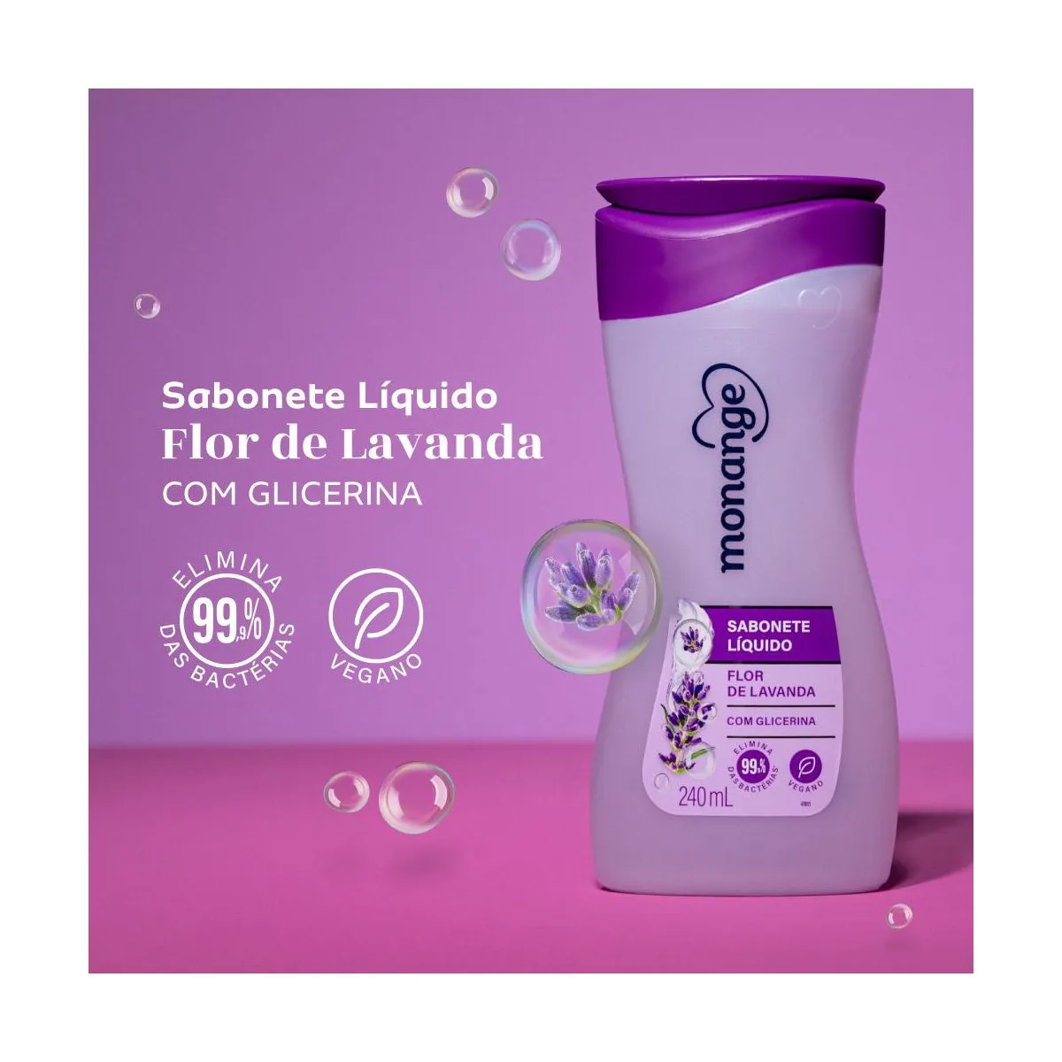 Sabonete Líquido Monange Flor de Lavanda 240ml — foto 2