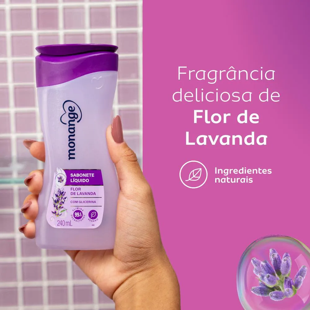 Sabonete Líquido Monange Flor de Lavanda Refil 200ml — foto 3