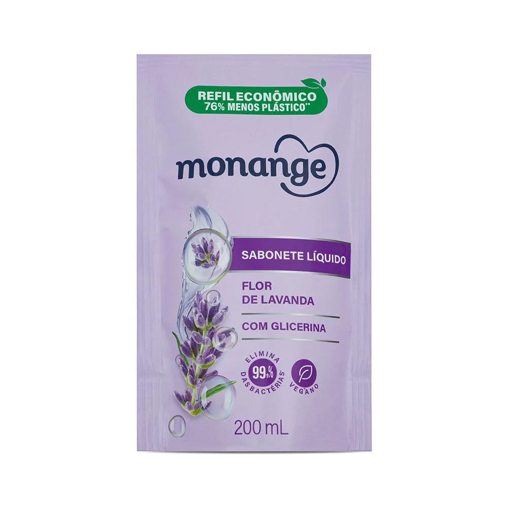 Sabonete Líquido Monange Flor de Lavanda Refil 200ml