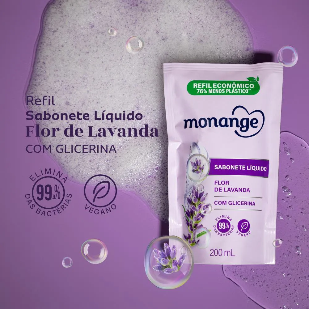 Sabonete Líquido Monange Flor de Lavanda Refil 200ml — foto 2