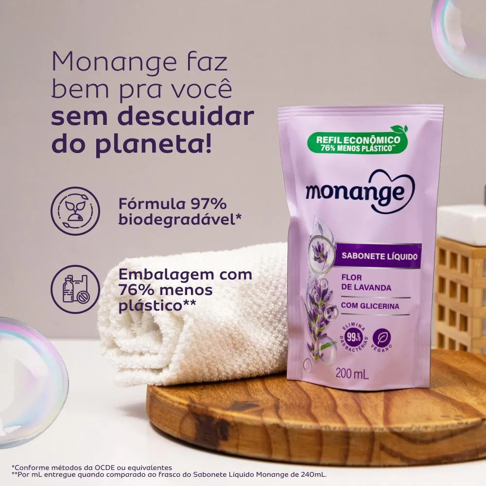 Sabonete Líquido Monange Flor de Lavanda Refil 200ml — foto 4