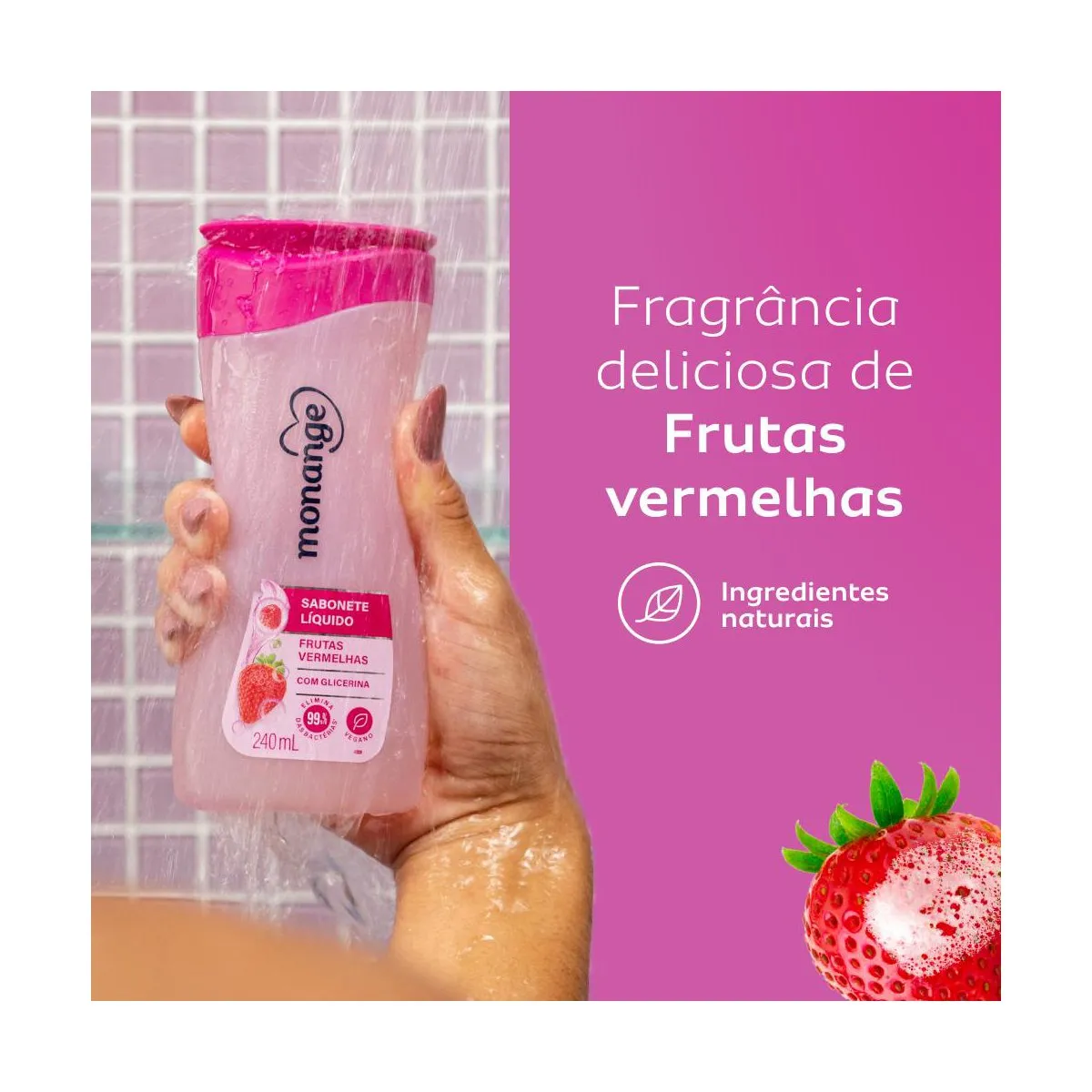 Sabonete Líquido Monange Frutas Vermelhas 240ml — foto 3