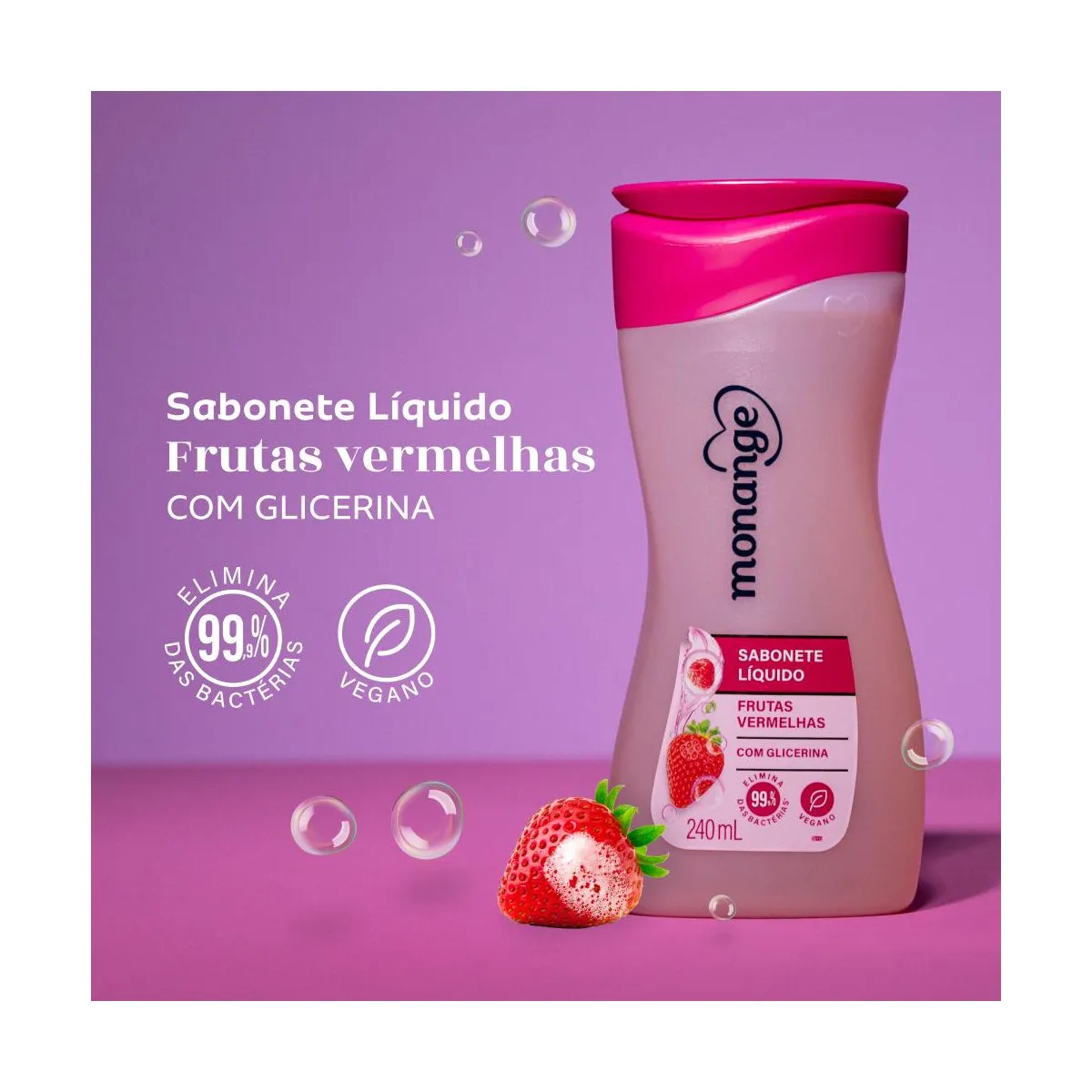 Sabonete Líquido Monange Frutas Vermelhas 240ml — foto 2