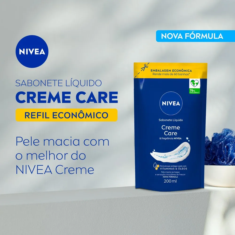 Sabonete Líquido Nivea Creme Care Hidratante Refil 200ml — foto 2