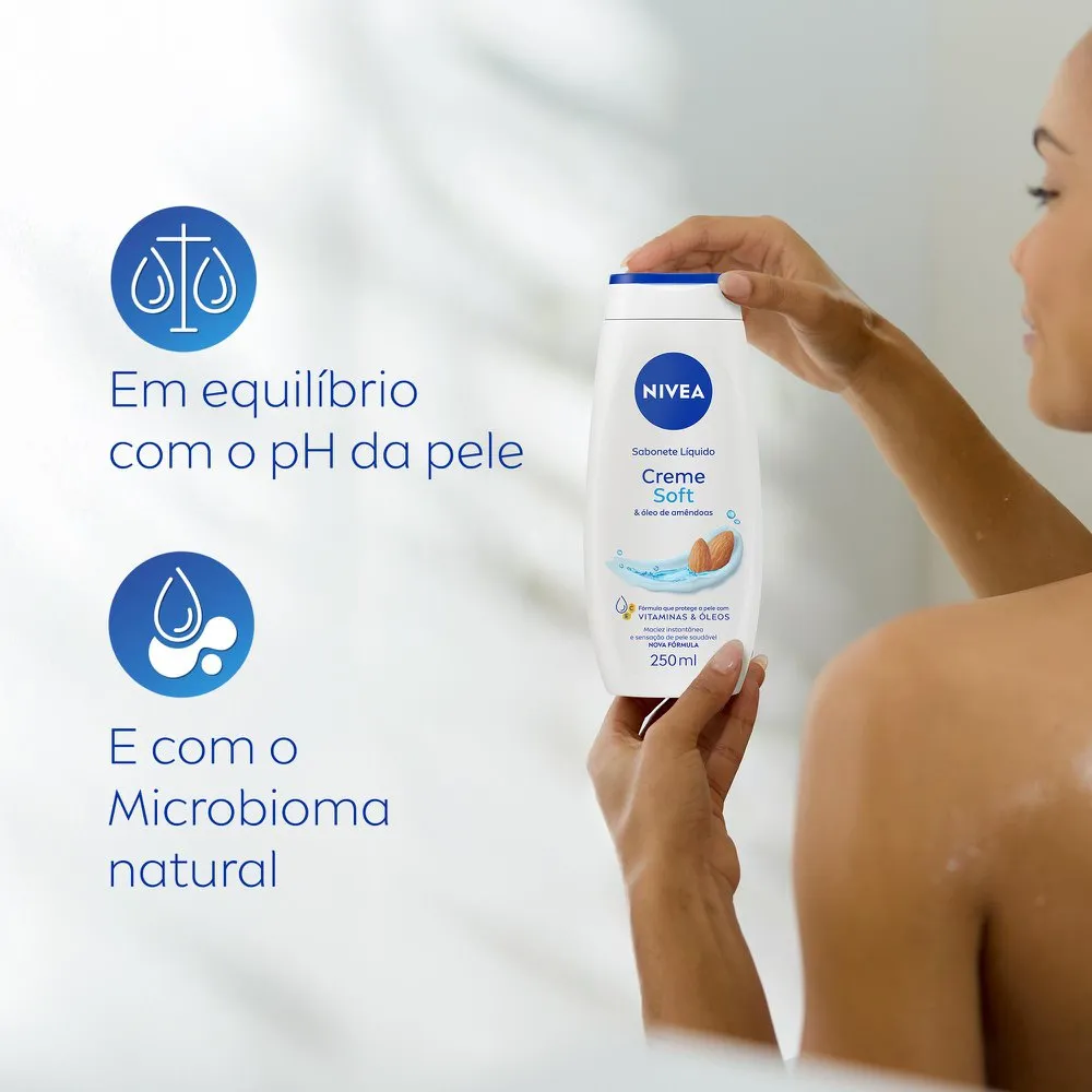 Sabonete Líquido Nivea Creme Soft Óleo de Amêndoas 250ml — foto 5