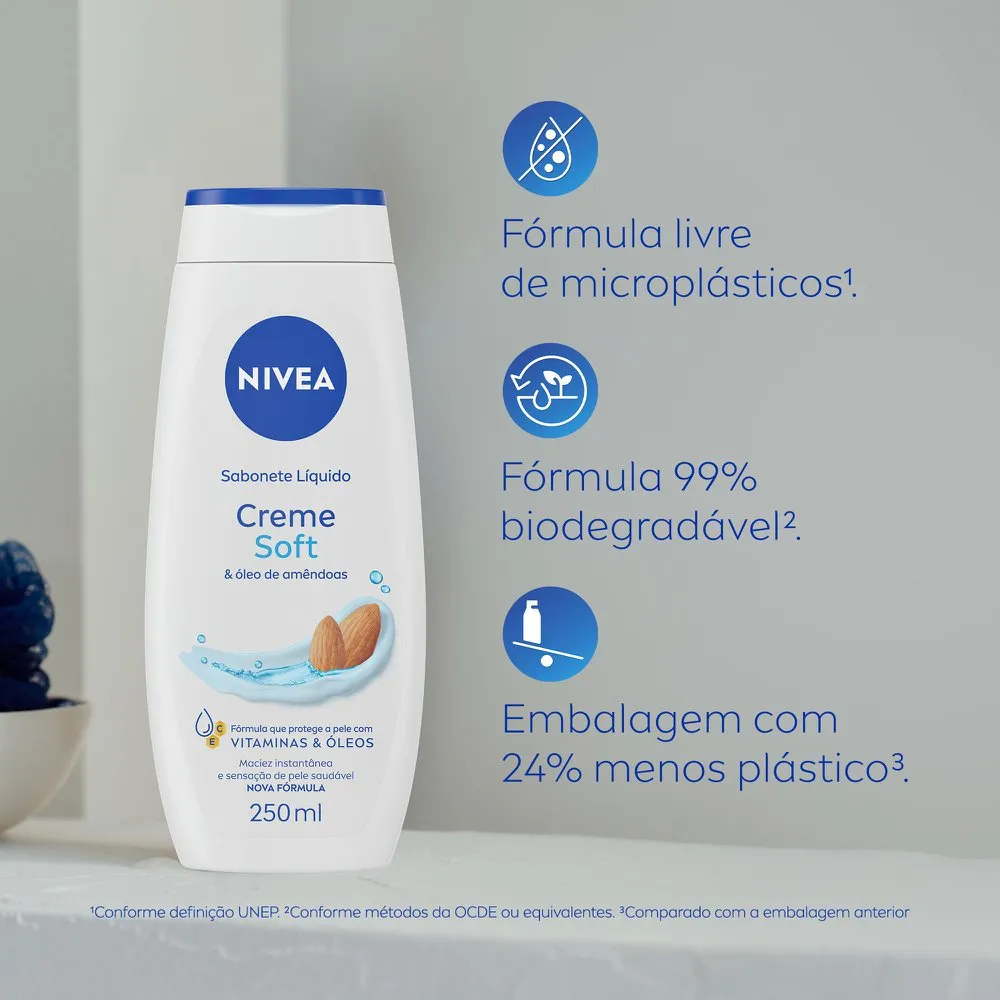 Sabonete Líquido Nivea Creme Soft Óleo de Amêndoas 250ml — foto 7
