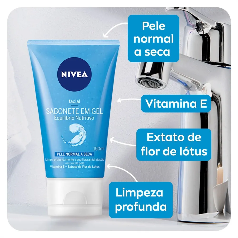 Sabonete Líquido Nivea Equilíbrio Protetor Gel Facial 150ml — foto 3