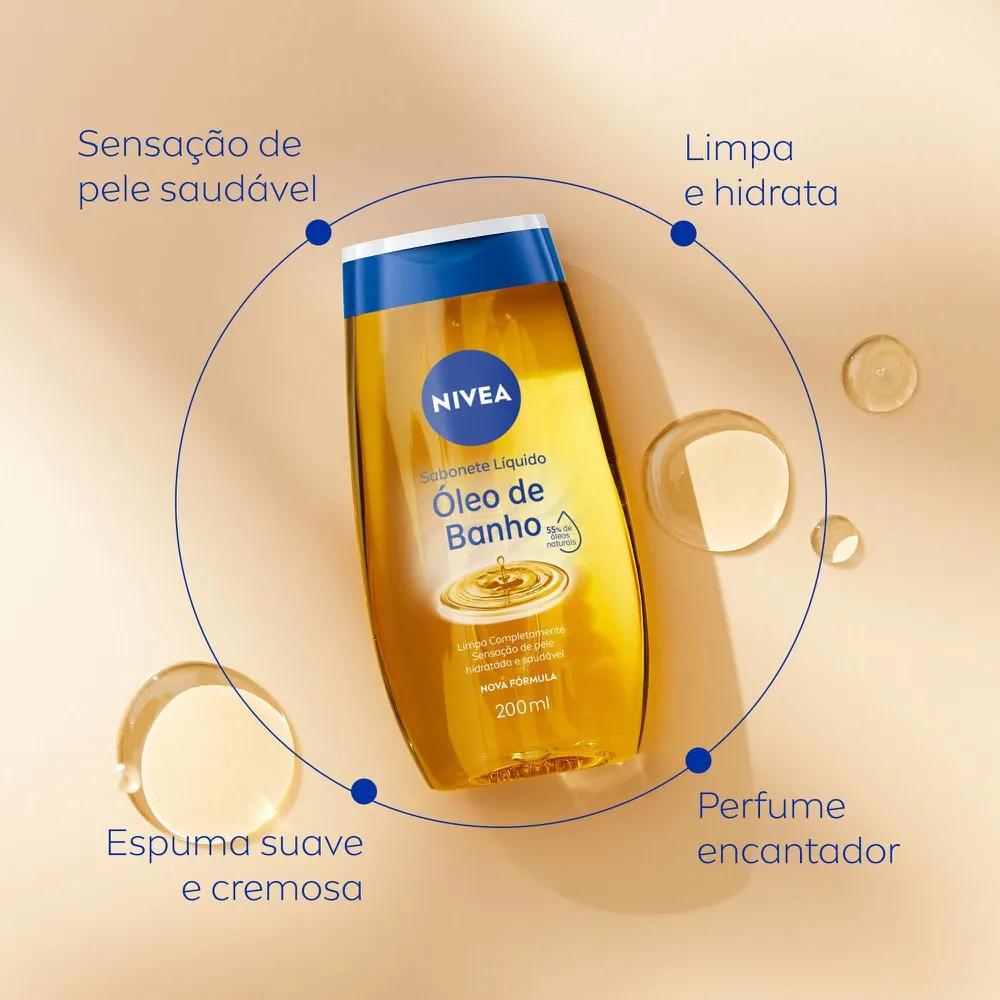 Sabonete Líquido Nivea Óleo de Banho 200ml — foto 5