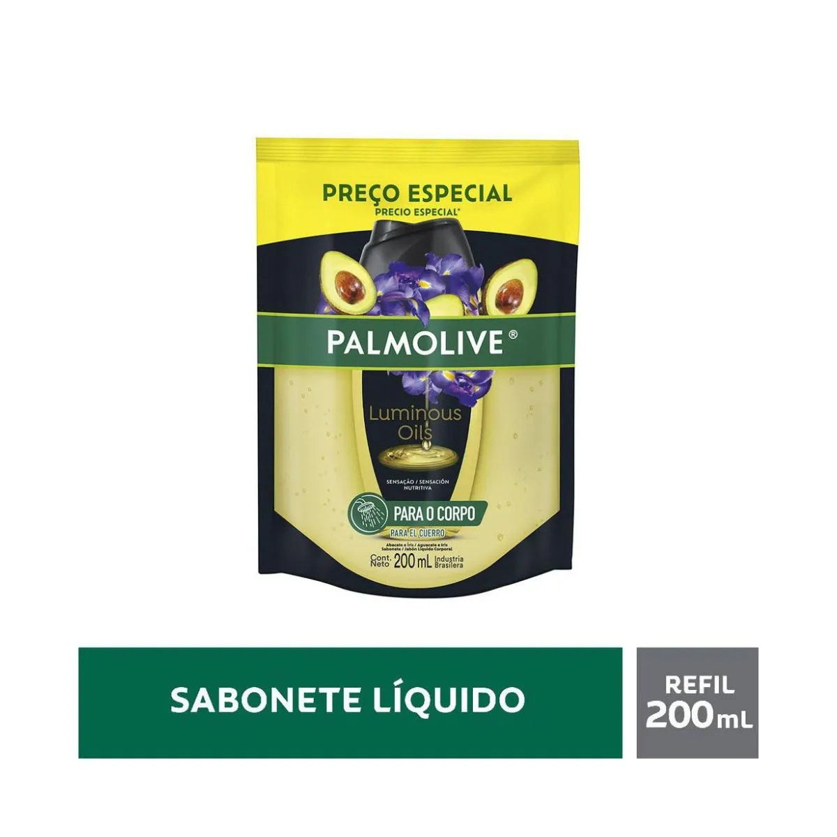 Sabonete Líquido Palmolive Luminous Oils Abacate E Íris Sachê 200ml