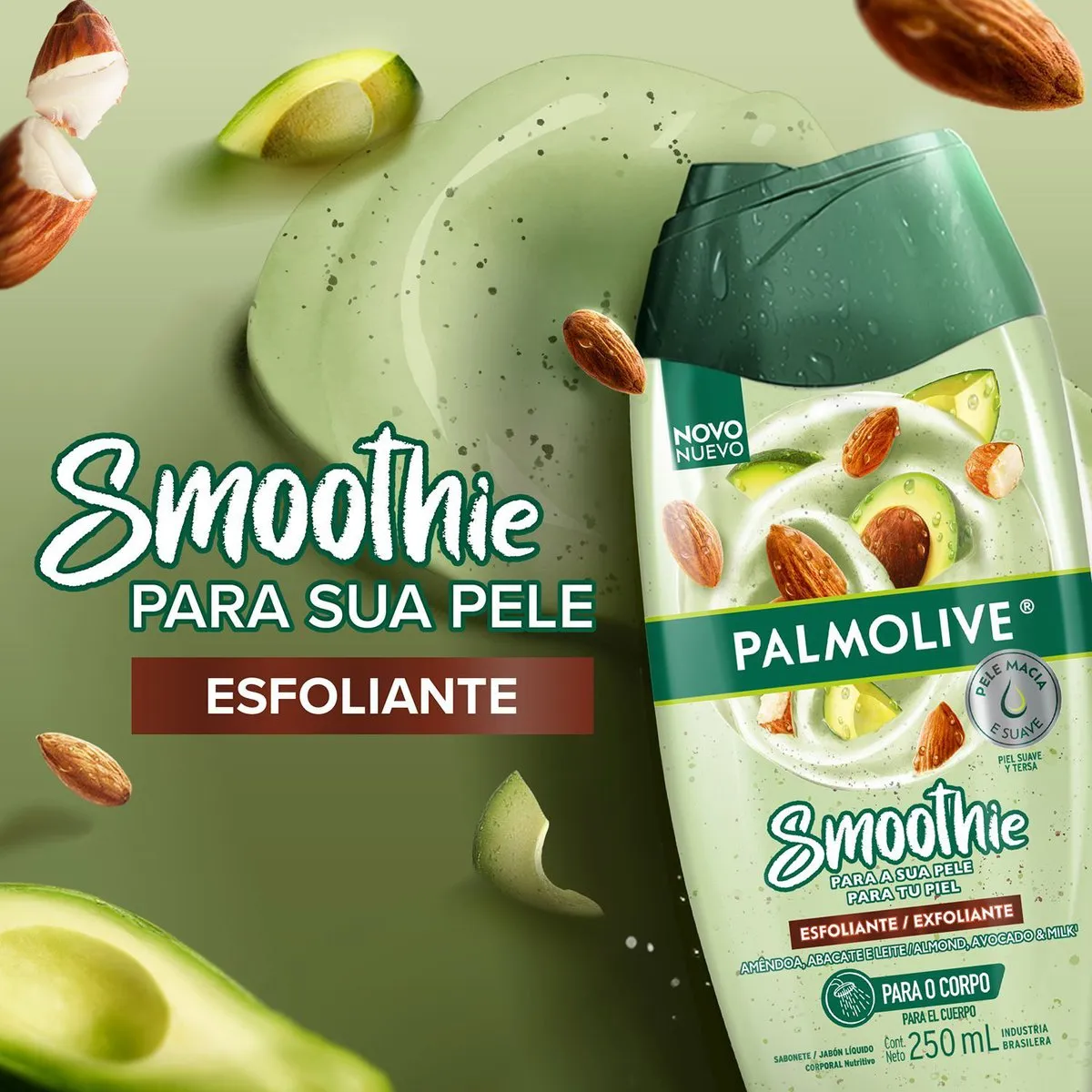 Sabonete Líquido Palmolive Smoothie Esfoliante Amêndoa, Abacate E Leite 250ml — foto 6