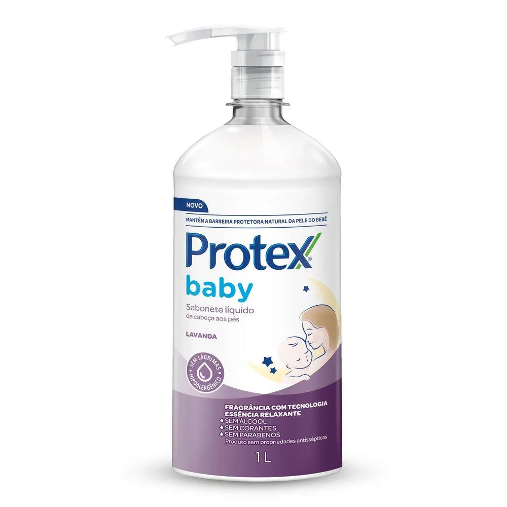Sabonete Líquido Protex Baby Lavanda para Bebês - 1L Garrafa