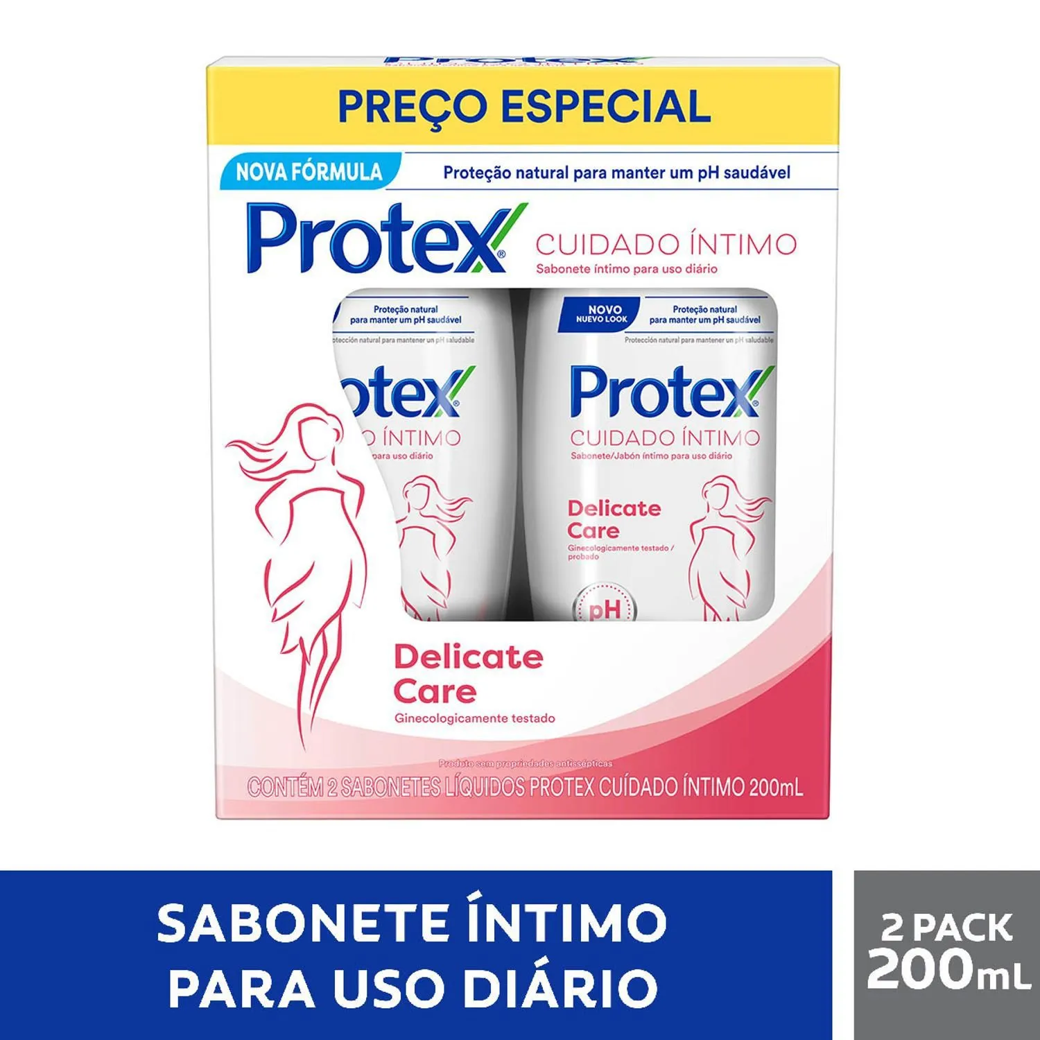 Sabonete Líquido Protex Cuidado Íntimo Delicate Care 200ml 2un