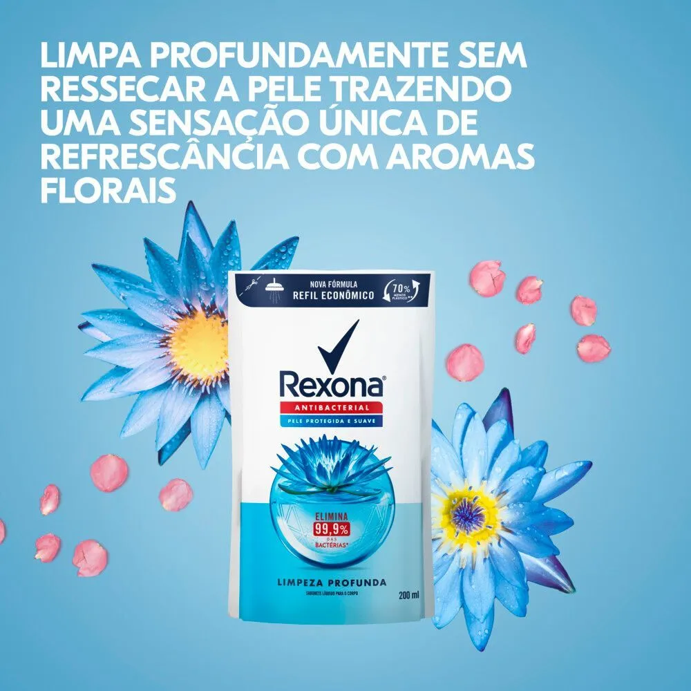 Sabonete Líquido Rexona Antibacterial Limpeza Profunda Refil 200ml — foto 6