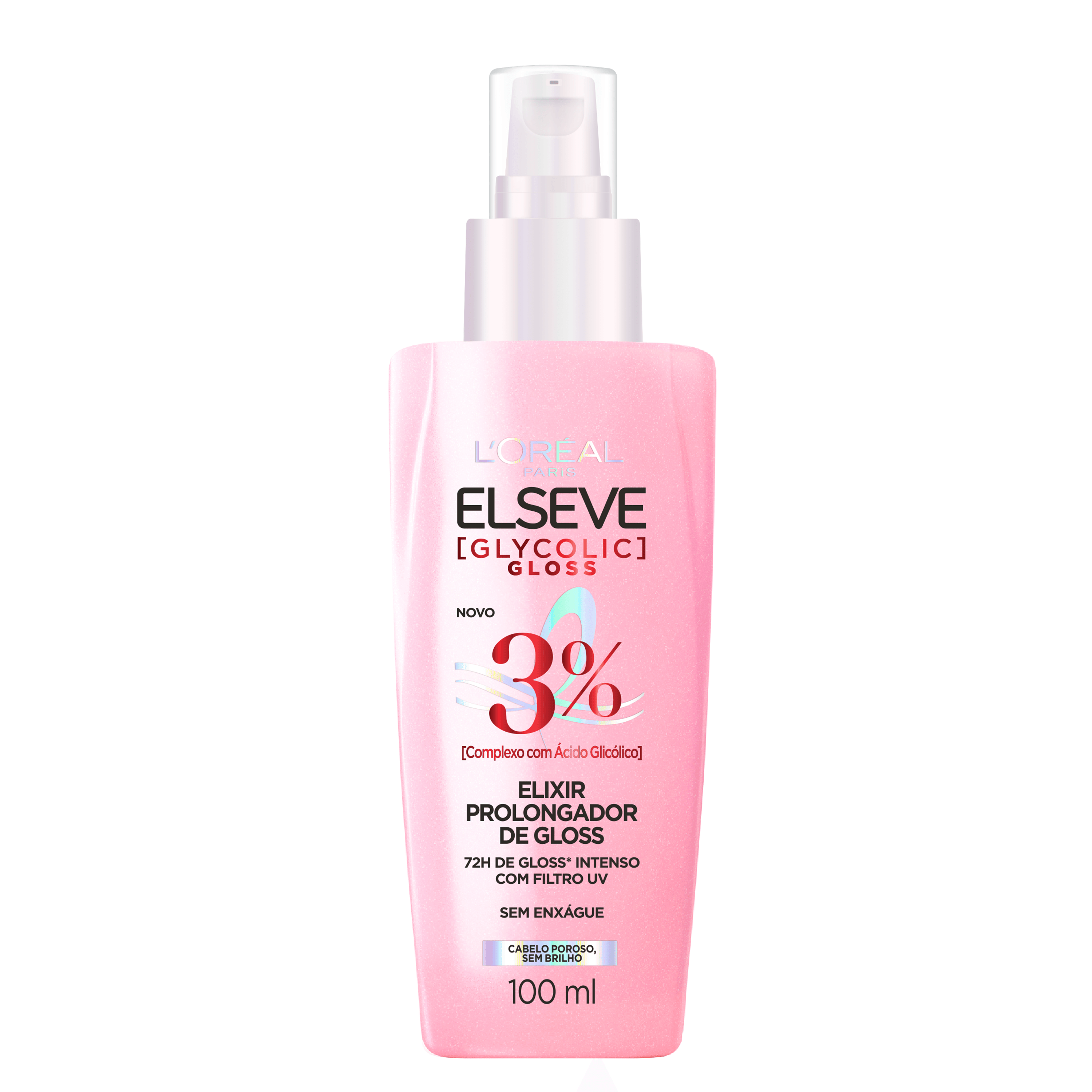 Sérum Elixir Elseve Glycolic Gloss Prolongador de Gloss Filtro UV 100ml