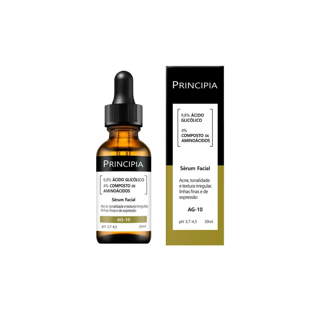 Sérum Facial Principia AG-10 com 9,8% Ácido Glicólico e 4% Aminoácidos 30ml