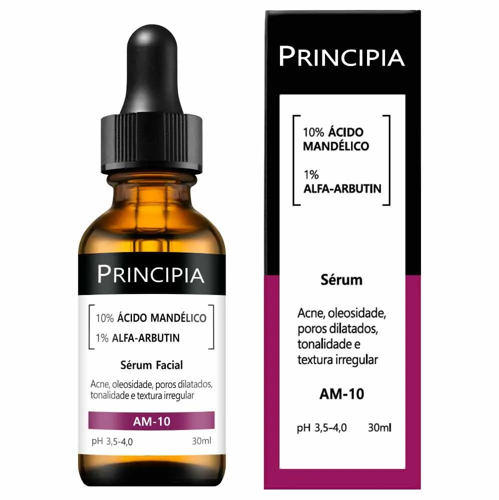Sérum Facial Principia AM-10 com Ácido Mandélico 10% e Alfa Arbutin 1% 30ml