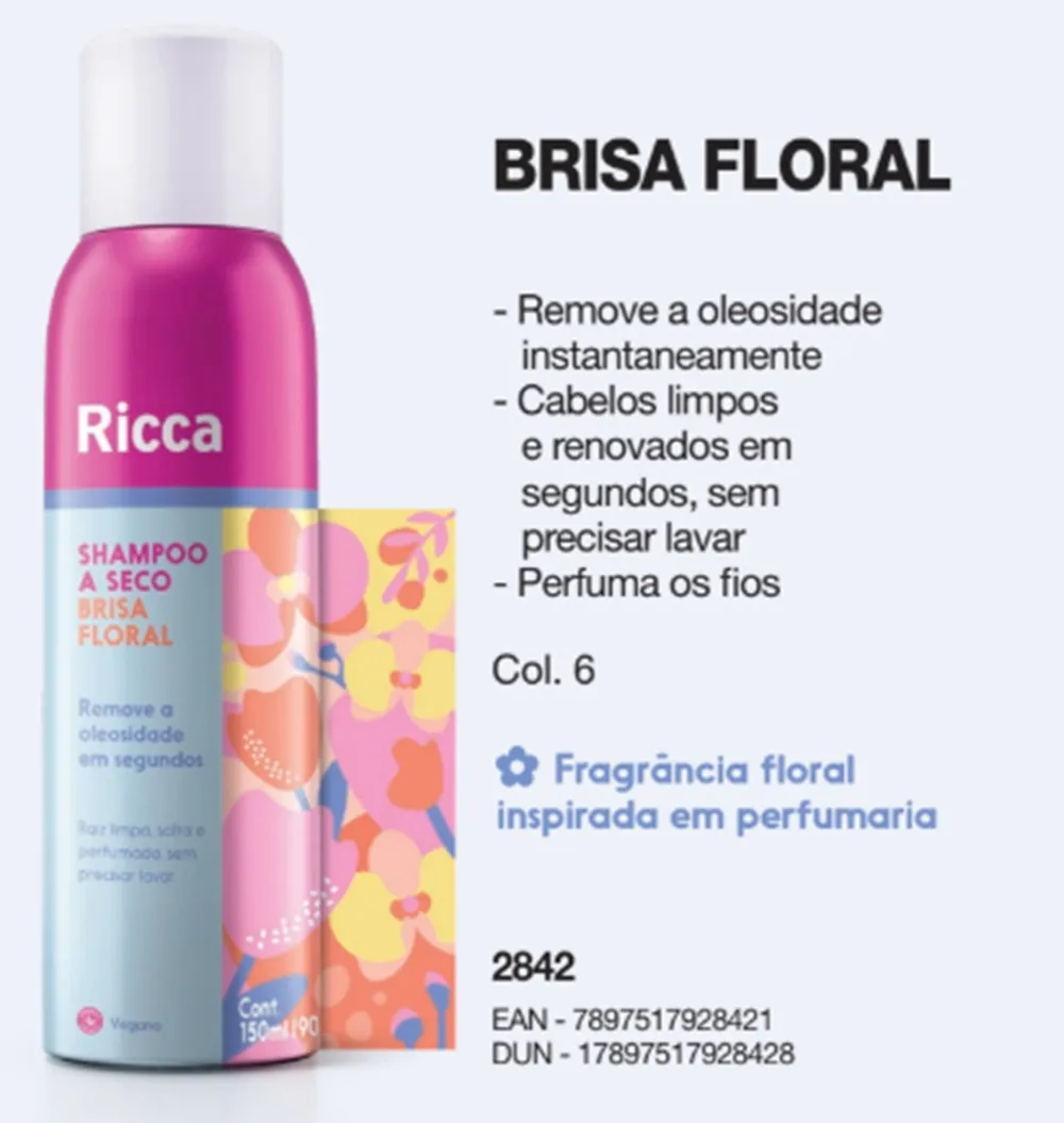 Shampoo A Seco Ricca Brisa Floral 150ml — foto 3